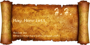 Hay Henriett névjegykártya